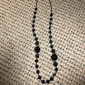 Long black necklace